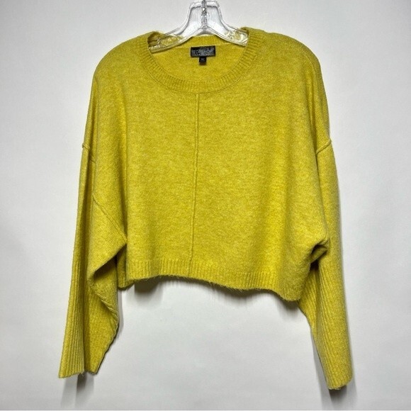 Topshop Wide Sleeve Crop Sweater in Yellow 6 NWOT - Picture 8 of 13